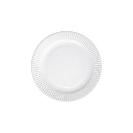 100 Assiettes en carton blanc 18 cm - biodégradables